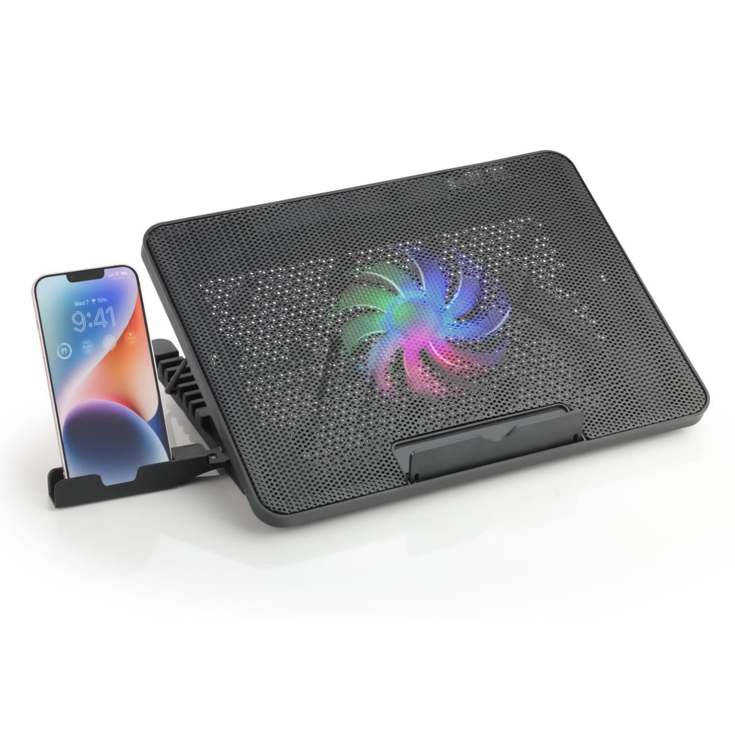 Laptop Cooling Pad with Dual LED Fans – Adjustable, USB Powered, Ultra-Slim Stand for 12"–17" Laptops