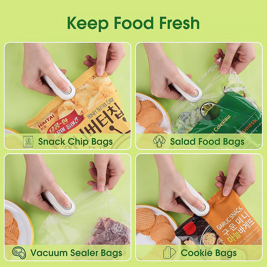 2-in-1 Mini Bag Sealer & Cutter – USB Rechargeable Portable Food Sealing Machine