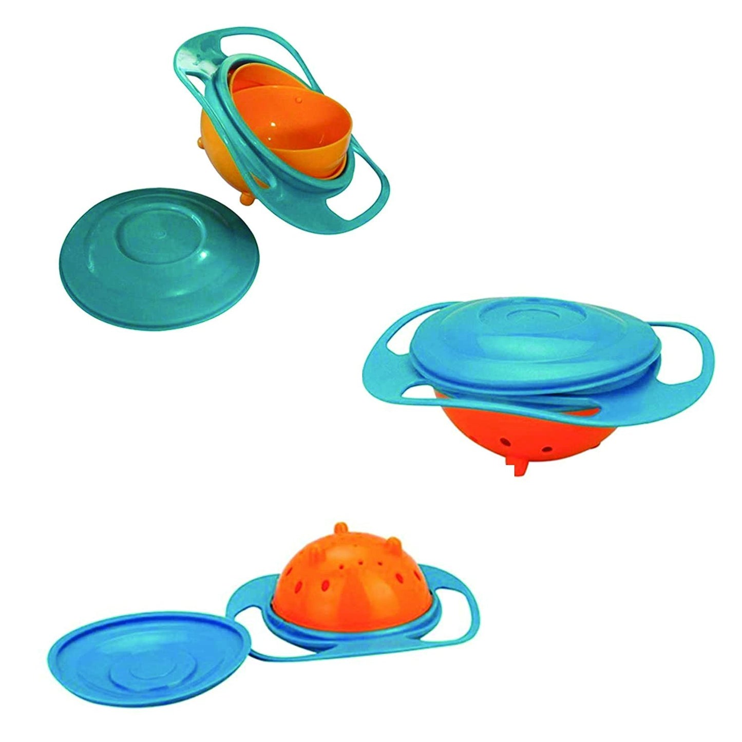 Portable 360° Rotating Gyro Bowl – Non-Spill Toddler Snack & Feeding Dish, Anti-Spill Planet Saturn Design
