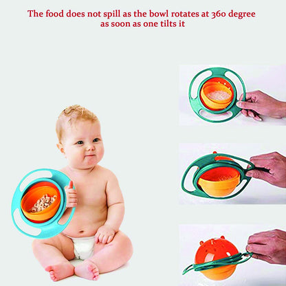 Portable 360° Rotating Gyro Bowl – Non-Spill Toddler Snack & Feeding Dish, Anti-Spill Planet Saturn Design