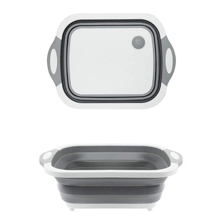 3-in-1 Foldable Chopping Board, Washing Bowl & Dish Rack – Multi-Function Kitchen Tool