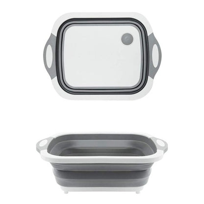 3-in-1 Foldable Chopping Board, Washing Bowl & Dish Rack – Multi-Function Kitchen Tool