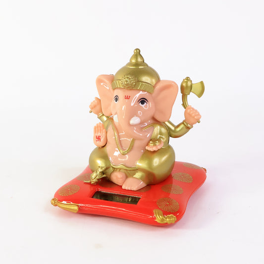 Medium Lord Ganesh Idol with Solar-Powered Base – Decorative Figurine for Home & Office Décor