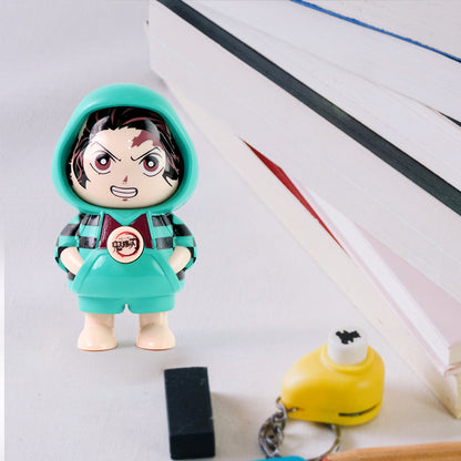 Cartoon Character Cute Action Figure Keychain – Mini PVC Toy with Mixed Expressions, Backpack & Bag Accessory (1 Pc, Assorted Design)