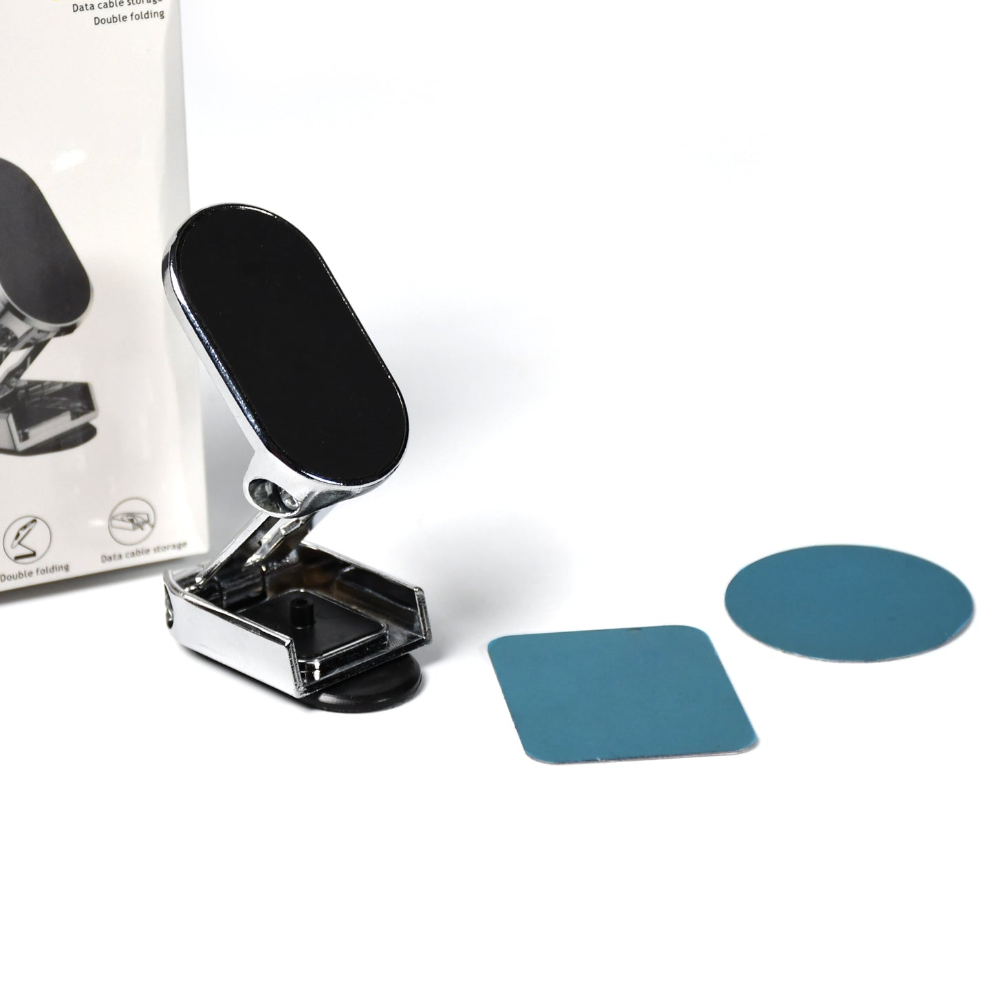 360° Rotating Magnetic Car Phone Holder | Alloy Folding Dashboard & Windshield Mount | Strong Magnetic Suction | Universal Mobile Stand for Cars (1 Pc)