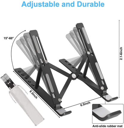 Adjustable Ergonomic Laptop Stand with Foldable Legs – Portable Riser for Desk, Work from Home & Office Use