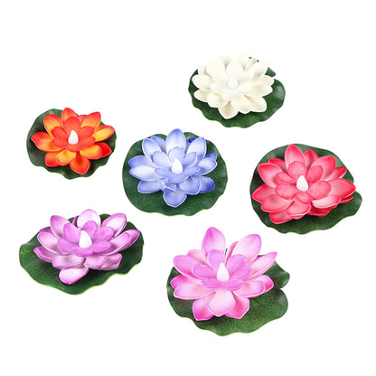 Floating Lotus LED Tealight Candles – Waterproof, Smokeless & Reusable Decorative Lights for Home, Parties & Festivals (Pack of 6)