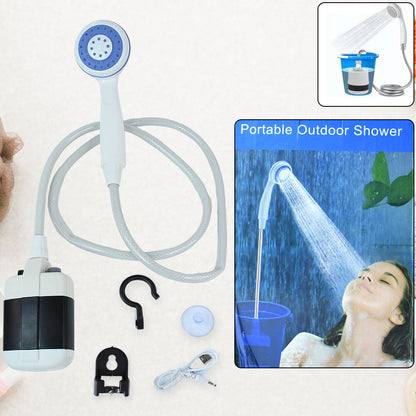 Portable Outdoor Shower Kit – USB Rechargeable Water Pump with Hose & Shower Head for Camping, Travel, Garden & Emergency Use (1 Set)