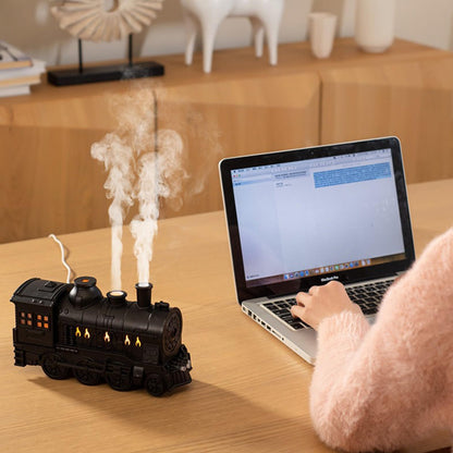 Train-Shaped Portable Mini Humidifier – 300ml Ultrasonic Bedroom, Office & Living Room Air Moisturizer with Night Light (1 Pc, Mix Color)