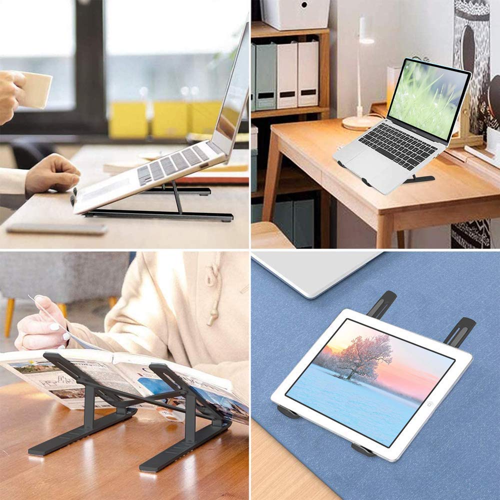 Adjustable Ergonomic Laptop Stand with Foldable Legs – Portable Riser for Desk, Work from Home & Office Use