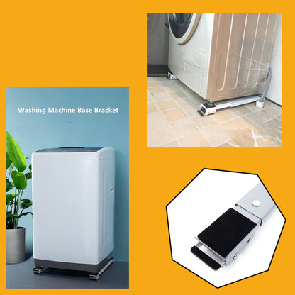 2Pc Heavy-Duty Castor Wheels with Adjustable Base – Telescopic Trolley Stand for Washing Machines, Fridges & Furniture