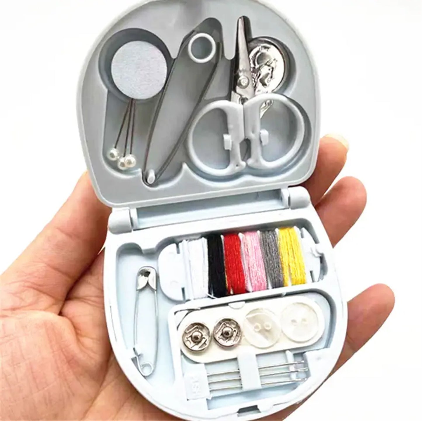 Mini Travel Sewing Kit – Portable DIY Emergency Stitching Box with Threads, Needles & Scissors