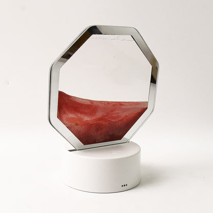 LED Moving Sand Art Table Lamp – Color-Changing Night Light, USB Rechargeable Desktop Sandscape for Stress Relief & Home Décor