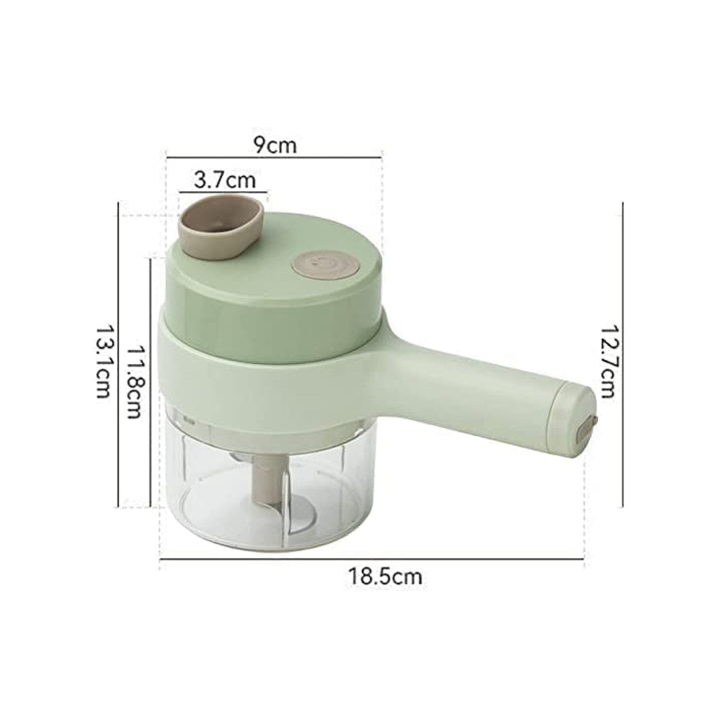 4-in-1 Electric Handheld Vegetable Cutter & Chopper Set – Multi-Function Slicer for Fruits, Veggies & Garlic Prep