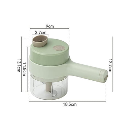 4-in-1 Electric Handheld Vegetable Cutter & Chopper Set – Multi-Function Slicer for Fruits, Veggies & Garlic Prep