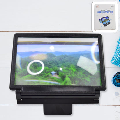 3D HD Mobile Phone Screen Magnifier Amplifier – Foldable Video Enlarger, Smartphone Movie & Video Screen Expander, Portable Holder Bracket (1 Pc)