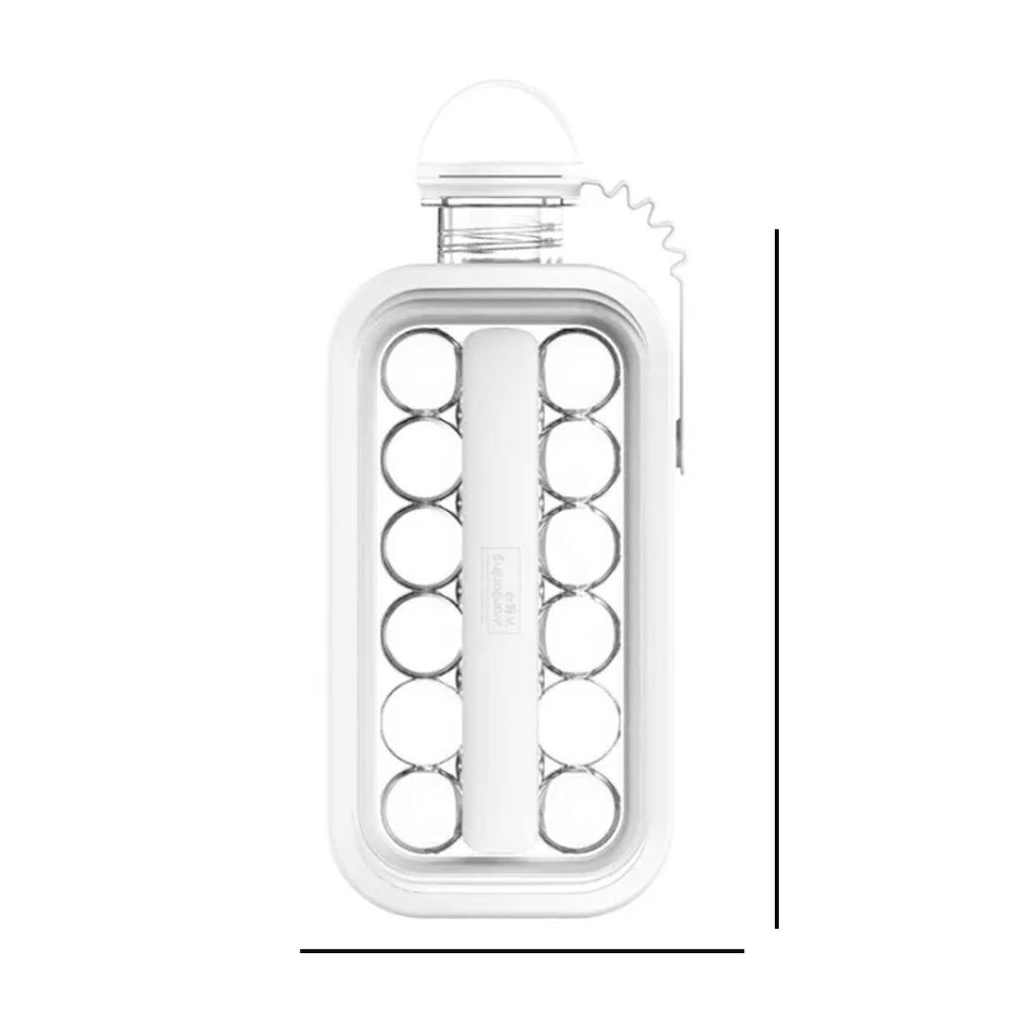 Foldable Ice Cube Tray with Lid – 2-in-1 Ice Box & Ice Ball Maker, 14-Ice Balls, Portable Freezer Bottle for Camping, Hiking, Outings