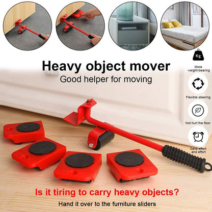 Heavy Furniture Lifter & Shifting Tool Set (5 Pc) – Effortlessly Move Sofas, Beds, Appliances Without Damage or Strain