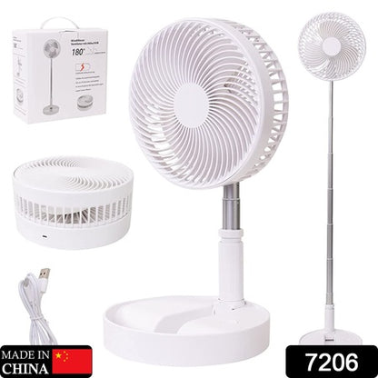 Telescopic Electric Desktop Fan – Foldable, Height Adjustable & Portable USB Personal Fan for Office, Bedside & Travel