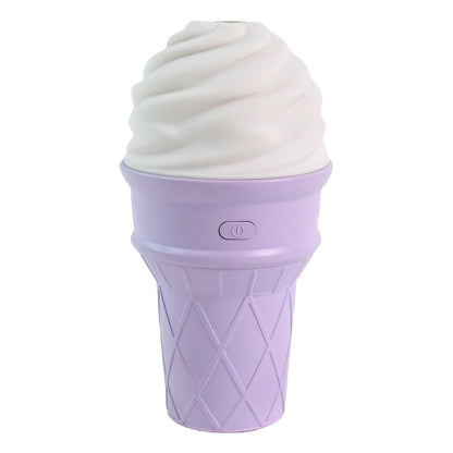Ice Cream Cone Shape Air Freshener Humidifier – Cool Mist USB Desktop Humidifier with LED Night Light (Purple)