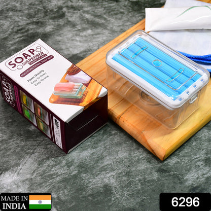 2-in-1 Portable Soap Dish & Dispenser – Multifunctional Foaming Soap Holder with Roller and Drain Holes for Home, Kitchen, and Bathroom