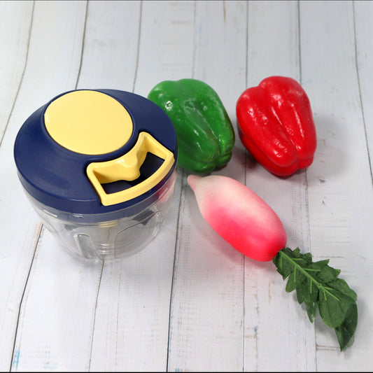 650ml Manual Vegetable Chopper with 4 Stainless Steel Blades | Tear-Free, Effortless Kitchen Prep