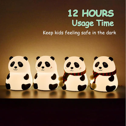 Panda 7-Color LED Silicone Touch Lamp – Rechargeable Night Light for Kids’ Room & Soft Glow Decor