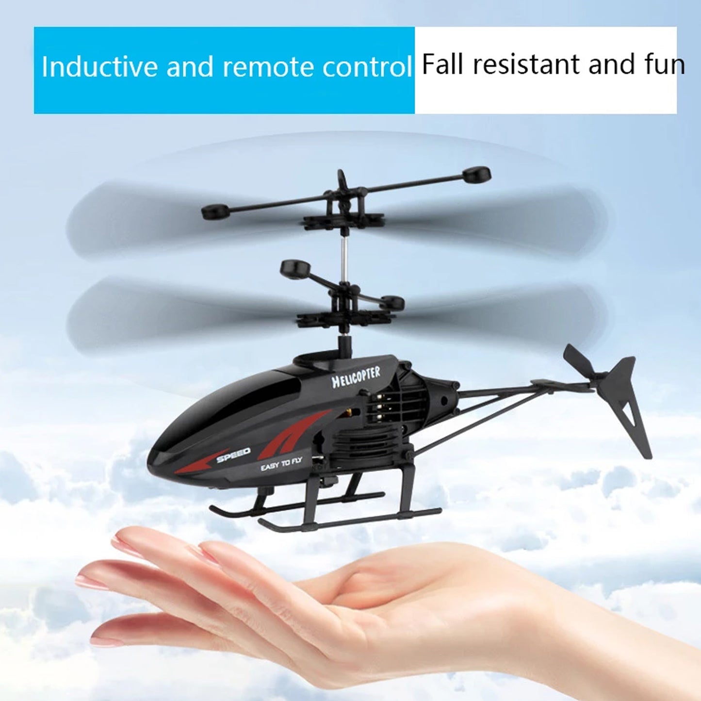 Remote Control Helicopter Toy with USB Rechargeable Cable & Built-in Sensor – Fun Flying Helicopter for Boys & Girls (Pack of 1)