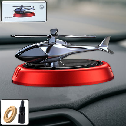 Solar Helicopter Car Air Freshener | Rotating Dashboard Perfume Diffuser with Essential Oils
