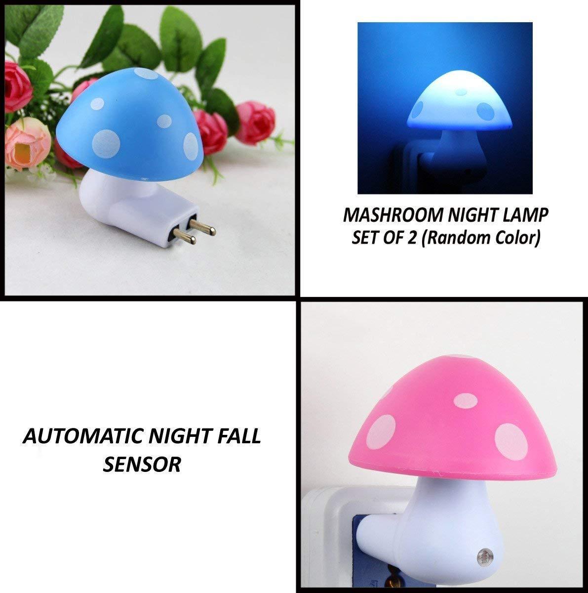 Automatic Night Sensor Mushroom Lamp – Multicolor LED Night Light, Soft Glow for Bedroom, Kids, and Home Décor (0.2W)