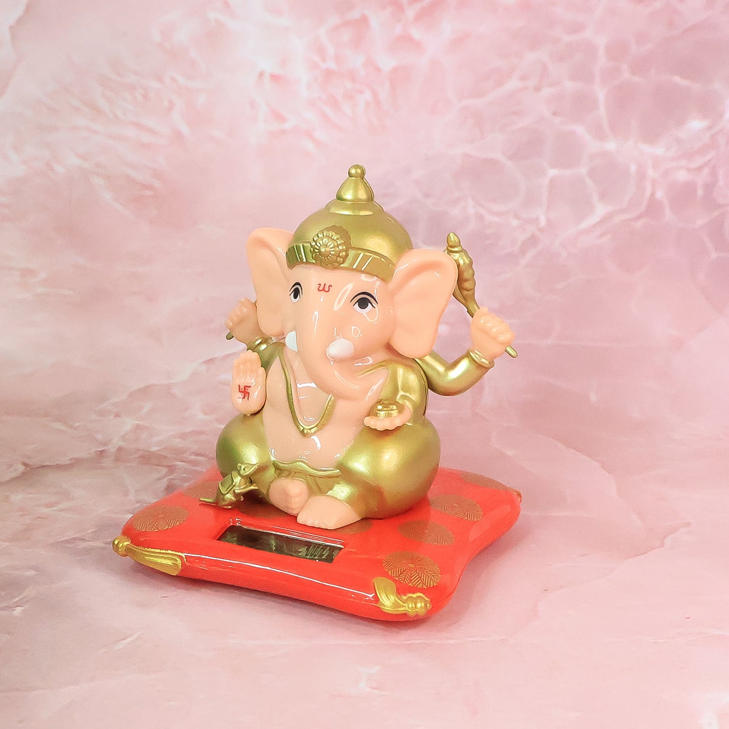 Medium Lord Ganesh Idol with Solar-Powered Base – Decorative Figurine for Home & Office Décor