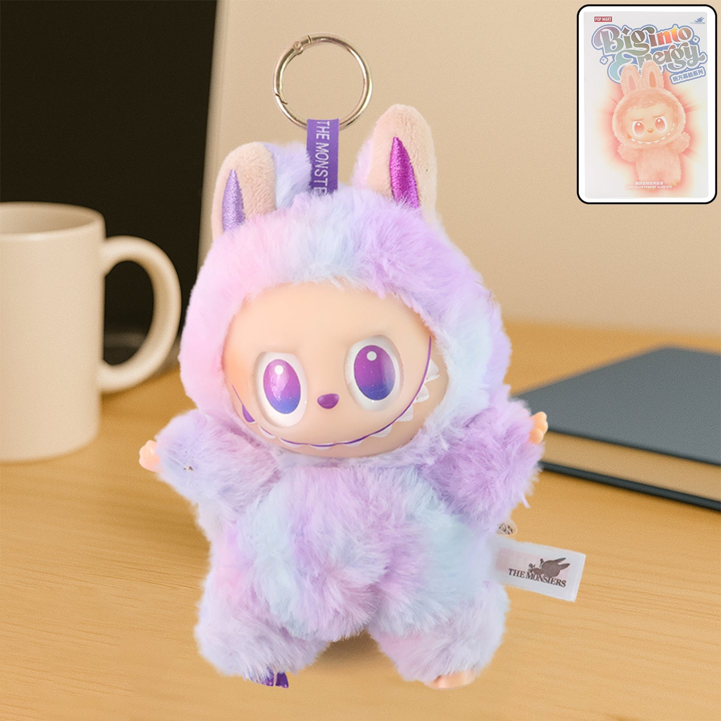 Light Purple Plush Toy Cartoon Keychain with Hook – Soft Mini Stuffed Bag Charm for Kids & Teens (1 Pc)