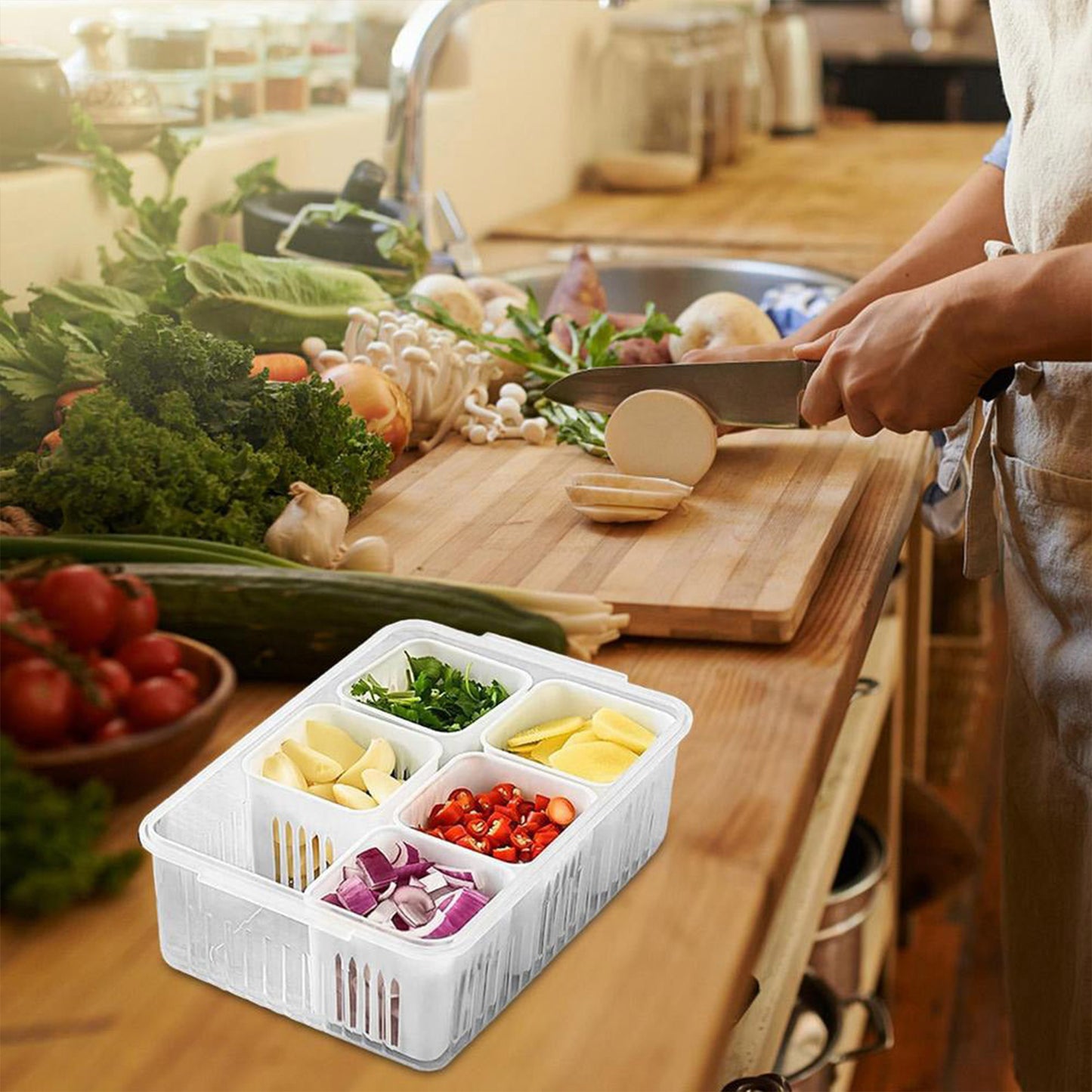 Fridge & Freezer Storage Box – 1 Pc | BPA-Free Kitchen Organizer for Vegetables, Fruits & More