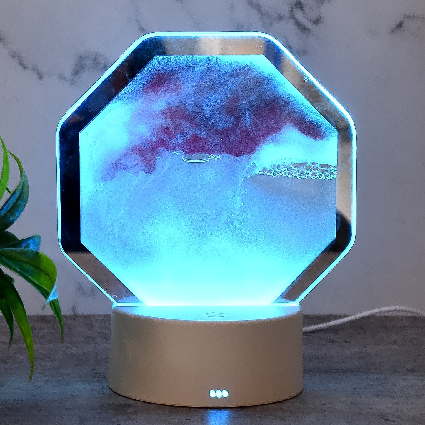 LED Moving Sand Art Table Lamp – Color-Changing Night Light, USB Rechargeable Desktop Sandscape for Stress Relief & Home Décor