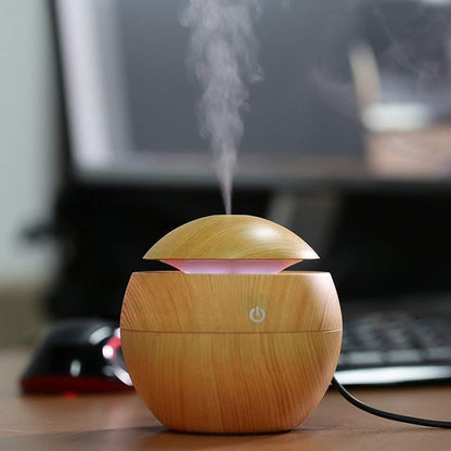 Ultrasonic Aromatherapy Humidifier – 130ml USB Air Diffuser with LED Lights for Home, Bedroom, Office & Travel (1 Pc)
