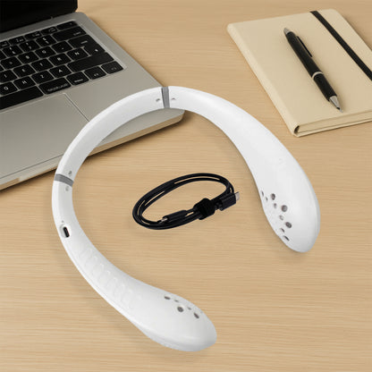 Portable Neck Fan – USB Rechargeable Wearable Headphone-Style Personal Fan with 3 Speeds for Outdoor, Travel & Sports
