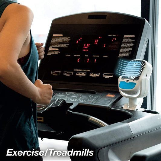 Portable 3-Speed Air Cooler Fan – Cordless Stroller & Desk Fan with 360° Swivel, Universal Clamp & LED Light