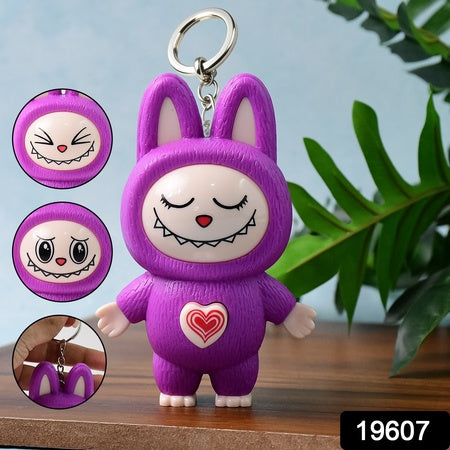 Face Changing Cartoon Character Keychain – Fun Expression Changing Doll Toy for Keys & Accessories (1 Pc)