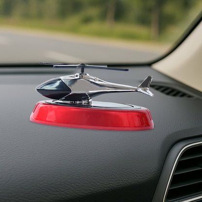 Solar Helicopter Car Air Freshener | Rotating Dashboard Perfume Diffuser with Essential Oils
