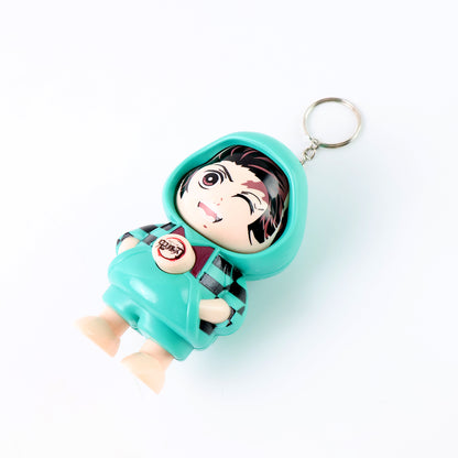 Cartoon Character Cute Action Figure Keychain – Mini PVC Toy with Mixed Expressions, Backpack & Bag Accessory (1 Pc, Assorted Design)