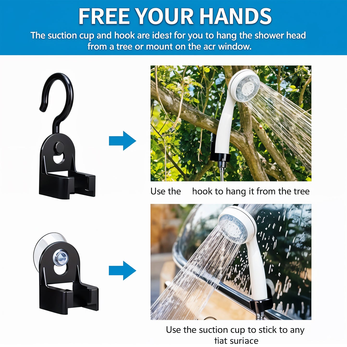 Portable Outdoor Shower Kit – USB Rechargeable Water Pump with Hose & Shower Head for Camping, Travel, Garden & Emergency Use (1 Set)
