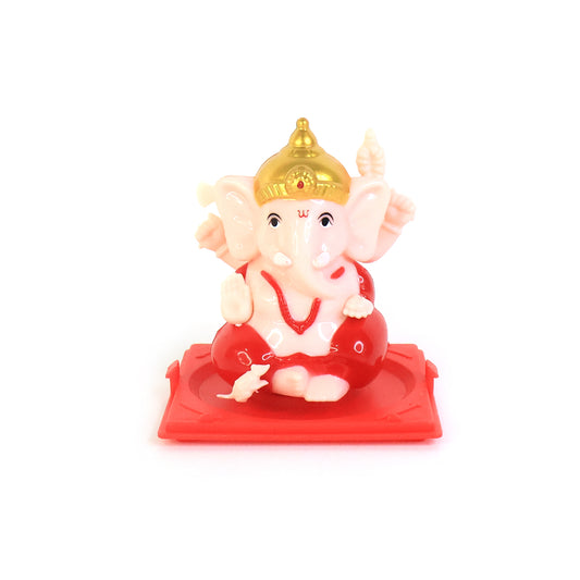 Small Lord Ganesh Idol in Transparent Case – Decorative Figurine for Home, Office & Festival Décor