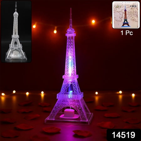 LED Eiffel Tower Decorative Night Light – DIY Crystal Multicolor Lamp for Bedroom, Living Room, Parties & Gifting (1 Pc)