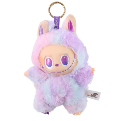 Light Purple Plush Toy Cartoon Keychain with Hook – Soft Mini Stuffed Bag Charm for Kids & Teens (1 Pc)