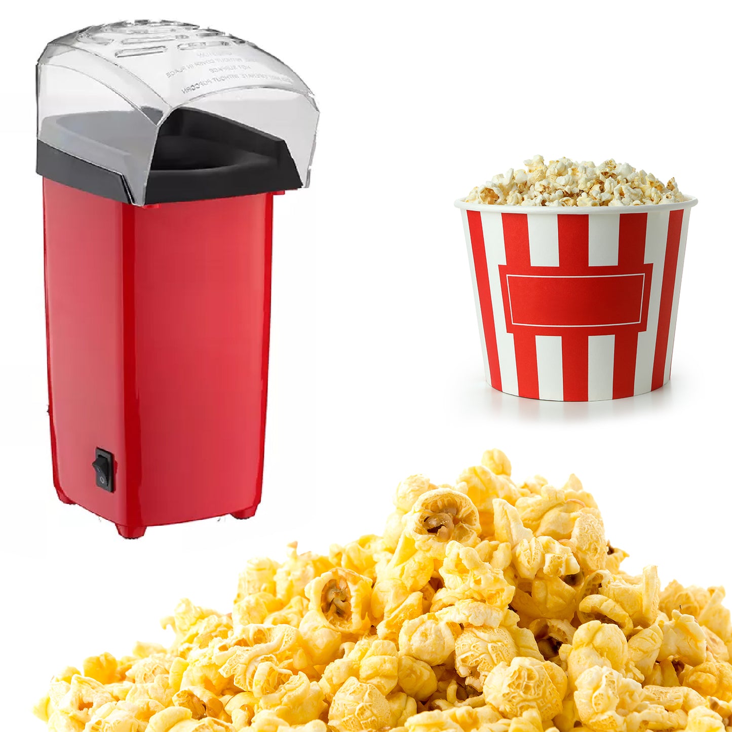 Electric Popper Maker Machine – Oil-Free Hot Air Popcorn Maker, Healthy Snack Machine for Home, Bar, Coffee Shop, and KTV