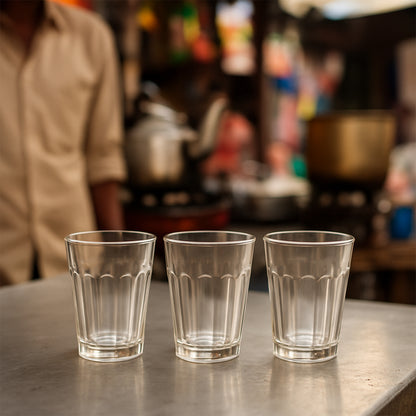 Supermom Traditional Cutting Chai Pyali Set – 70ML Unbreakable Plastic Tea Cups, 6-Piece Reusable Street-Style Chai Glasses