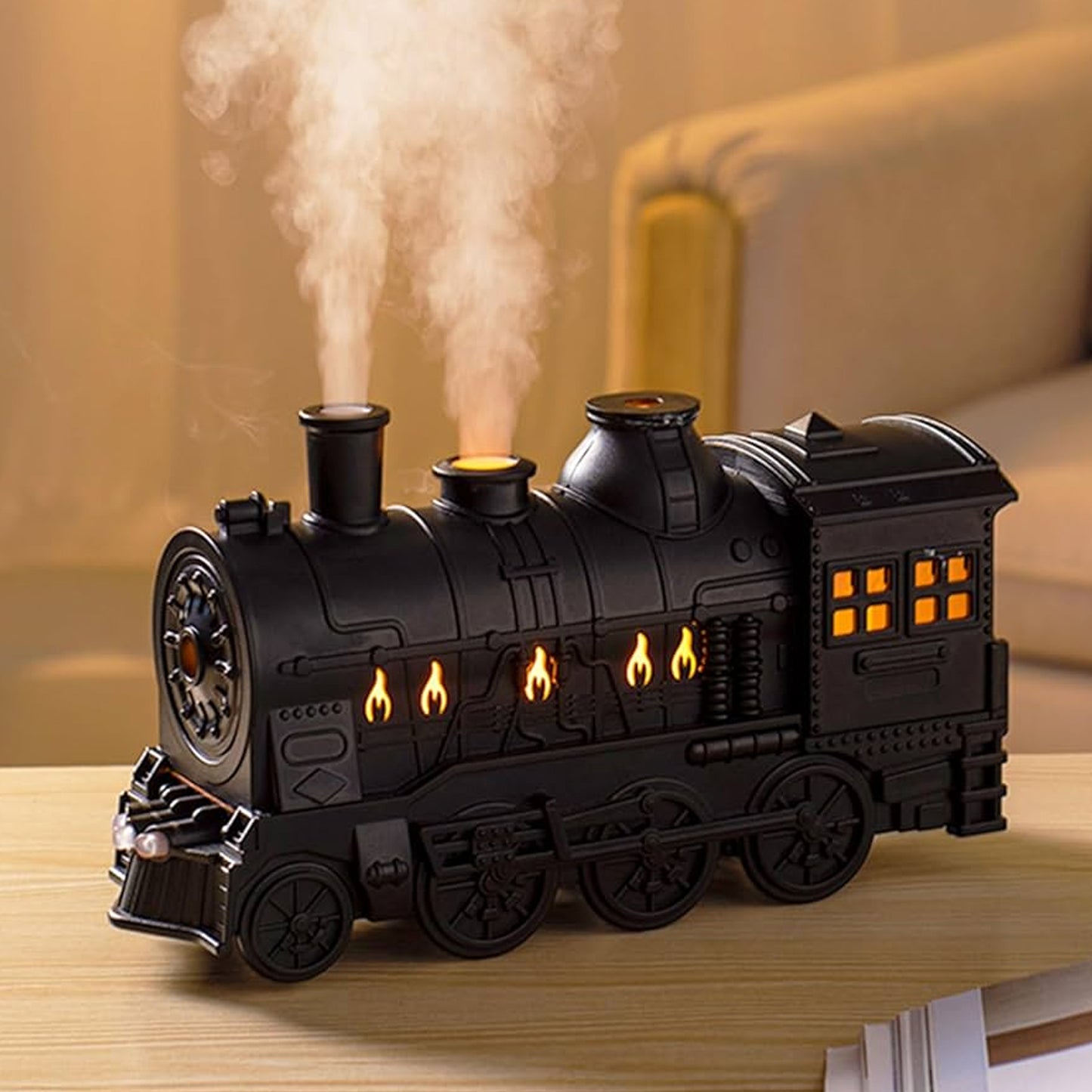Train-Shaped Portable Mini Humidifier – 300ml Ultrasonic Bedroom, Office & Living Room Air Moisturizer with Night Light (1 Pc, Mix Color)