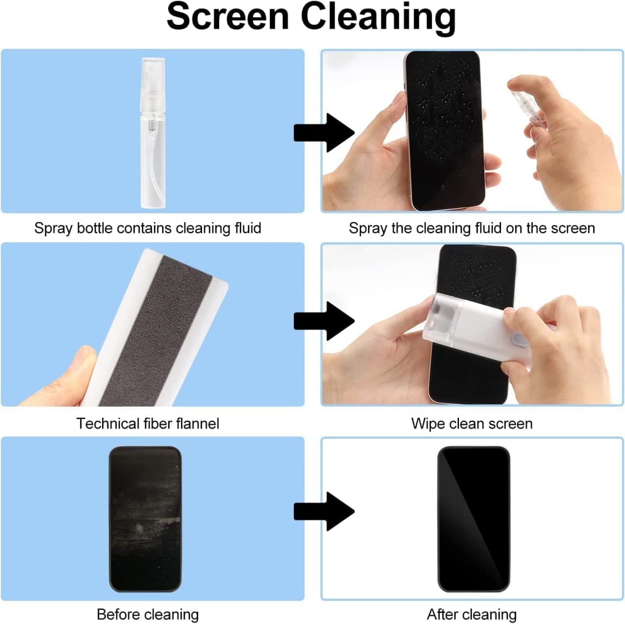 7-in-1 Electronic Cleaning Kit | Screen, Keyboard & AirPods Cleaner Set with Brush, AirPod Cleaning Pen, Keycap Puller & Spray Bottle | Multi-Purpose Gadget Cleaning Tool