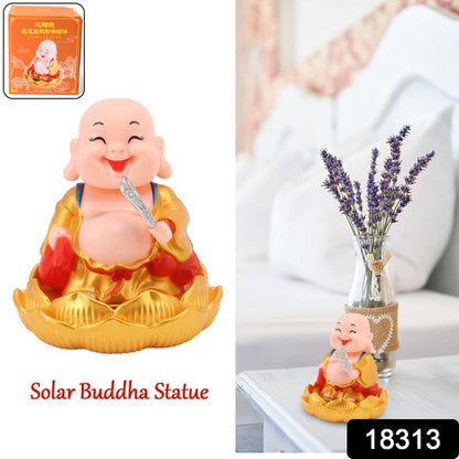 Solar Power Moving Buddha Car Ornament – Nodding & Wobbling Solar Buddha Statue for Dashboard, Desk, Home & Office (1 Pc)