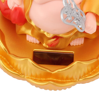 Solar Power Moving Buddha Car Ornament – Nodding & Wobbling Solar Buddha Statue for Dashboard, Desk, Home & Office (1 Pc)